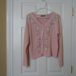 Vintage Long Sleeve embroidered  Pullover Sweater by Danna Scott SMALL